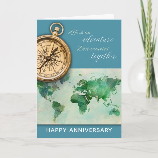 La vida es una aventura | Tarjeta de Aniversario F (Anverso)