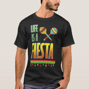 La vida es una camiseta mexicana gráfica de la