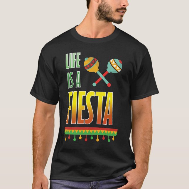 La vida es una camiseta mexicana gráfica de la (Anverso)