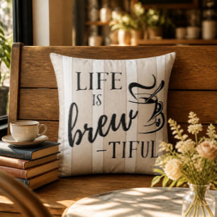 La vida es una hermosa café Almohada para amantes