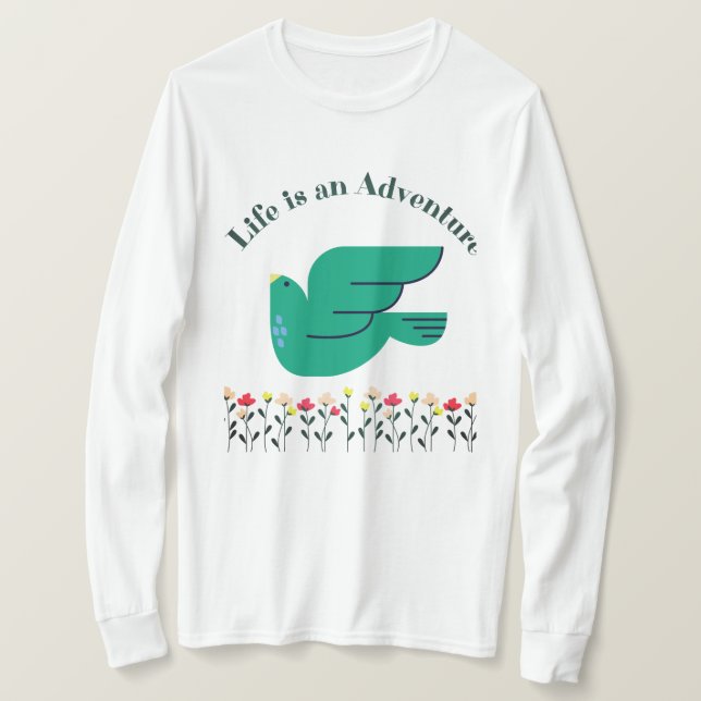 La vida es una mujer de camiseta de aventura (Anverso del diseño)