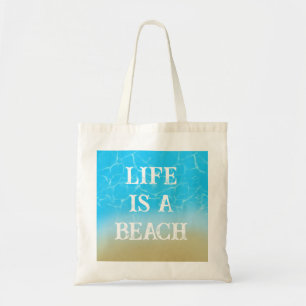 La vida es una playa graciosa bolsa de tosco regal