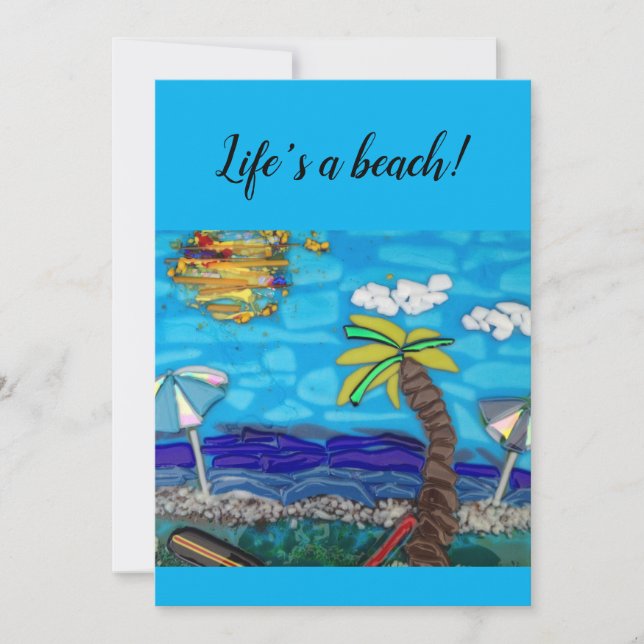 La vida es una playa (invitación, gracias, tarjeta (Anverso)