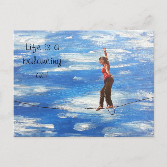 La vida es una postal de un acto de equilibrio (Anverso)