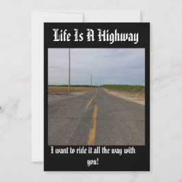 La vida es una tarjeta personalizable de carretera