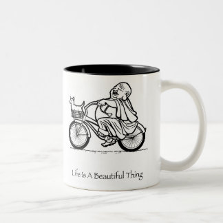 La vida es una taza de café hermosa de Buda de la
