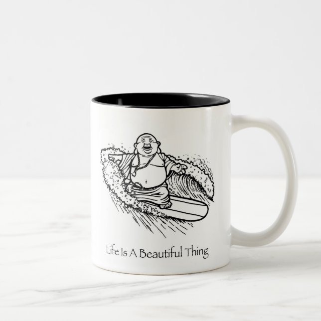 La vida es una taza de café hermosa de Buda de la (Derecha)
