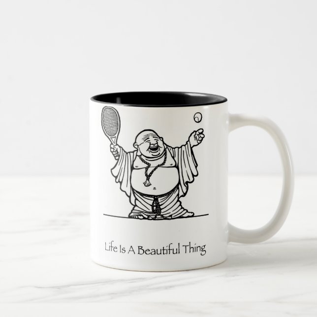 La vida es una taza de café hermosa de Buda de la (Derecha)