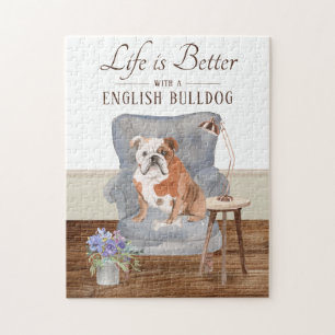 La Vida Está Con Un Bulldog Inglés Jigsaw Puzzle
