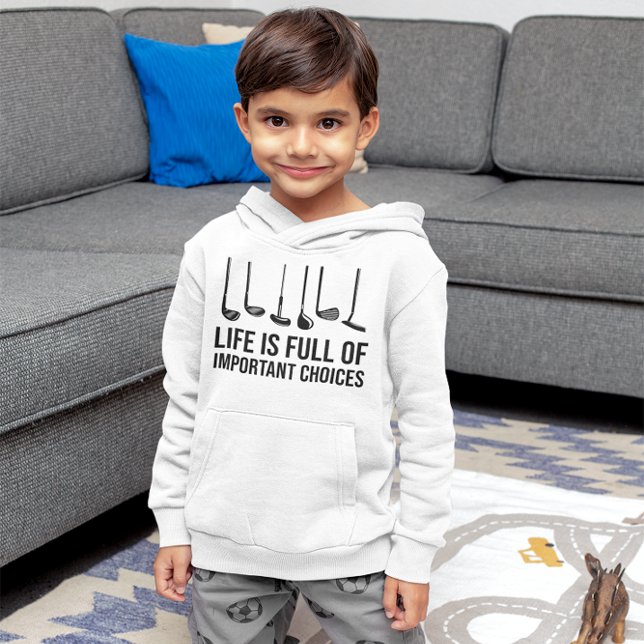 La vida está llena de importantes Navidades de gol (Life is Full Of Important Choices Golf Christmas Kid Hoodie)
