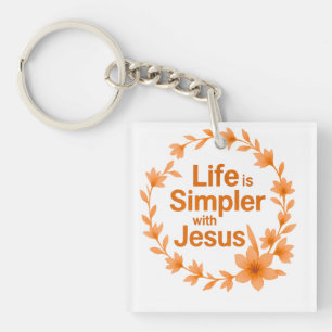 La vida otoñal es más simple con Jesús llavero de
