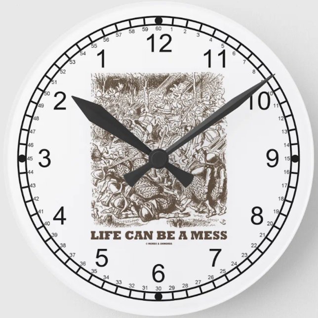 La Vida Puede Ser Una Cara De Reloj De Ajedrez Won (Showcase your Wonderland attitude with this backward clock w/ the caption "Life Can Be A Mess")