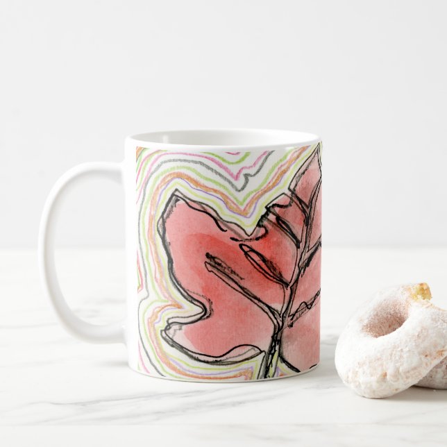 La vida sigue en diseño en una taza / copa (Con donut)