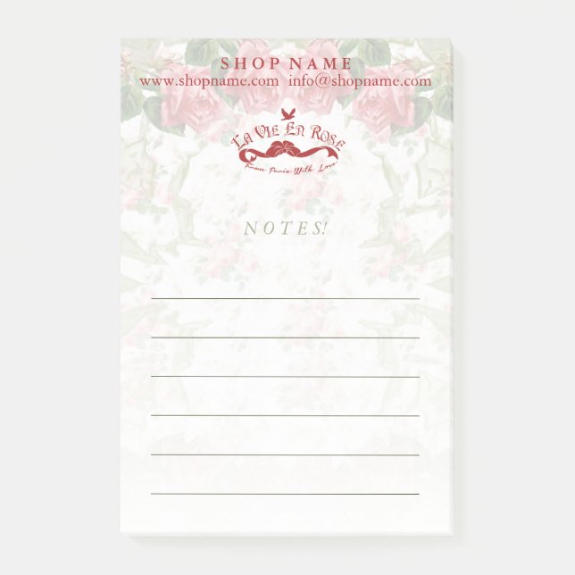 La Vie En Rosa - Bloc de notas PostIt (Anverso)