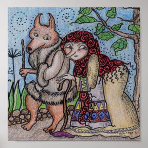 La vieja arrugada y Wolfie van para un arte