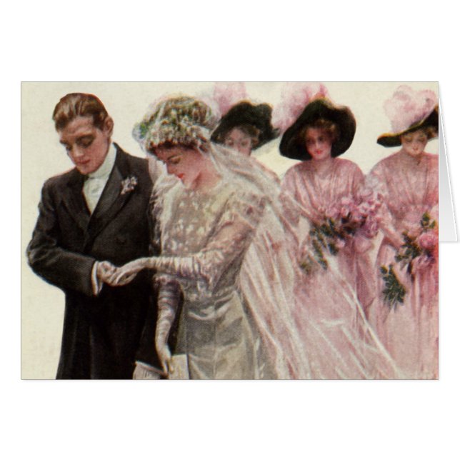 La vieja ceremonia de Boda victoriana Novia y Groo (Anverso (Horizontal))