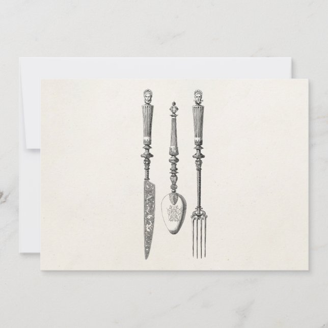 La vieja cuchara de horquilla de cuchillo de la dé (Anverso)