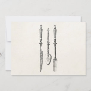 La vieja cuchara de horquilla de cuchillo de la dé