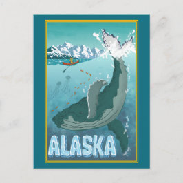 La vieja postal de viaje de Alaska