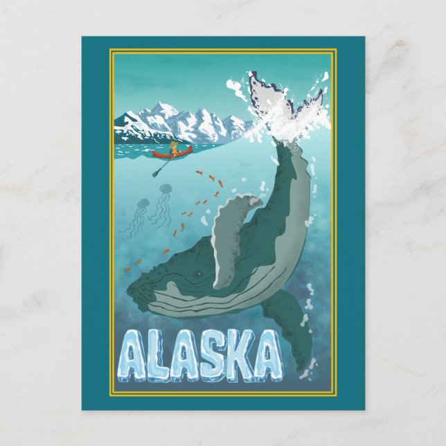 La vieja postal de viaje de Alaska (Anverso)