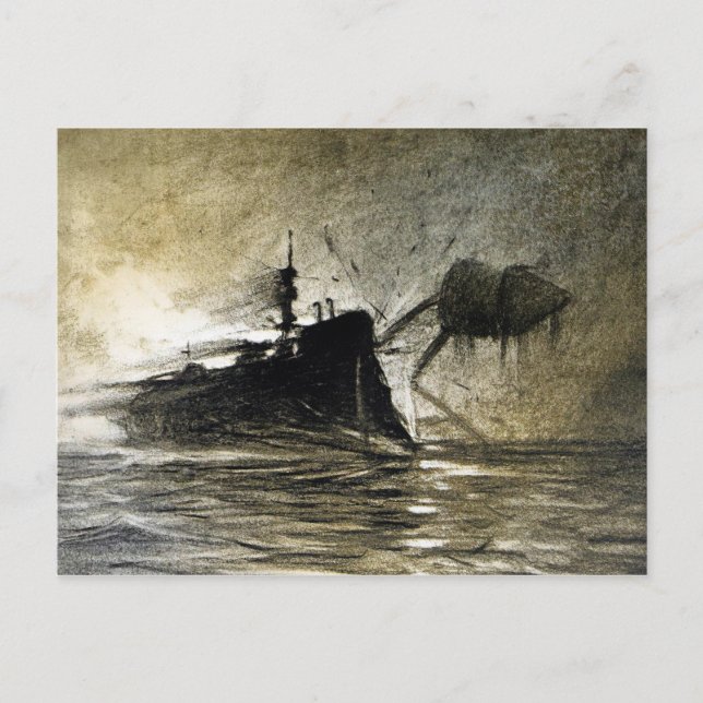 La vieja postal del Ilustracion de la Guerra de lo (Anverso)