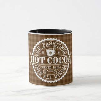 La vieja taza de cacao caliente marrón de moda neg