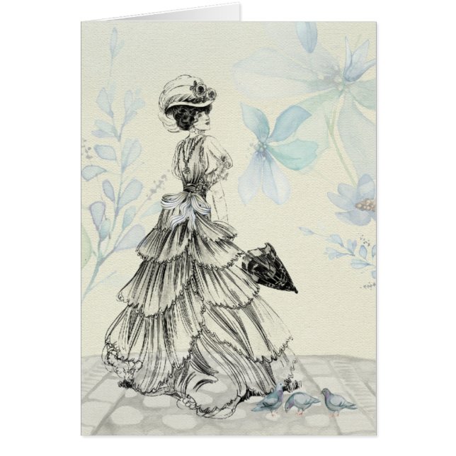 La Vieja Victoria Elegante Dama En Azul (Frente)