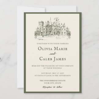 La Villa: Tarjeta de Invitación de Boda Olivo y Ma