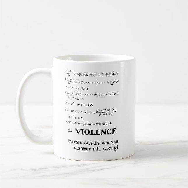 La violencia es el humor divertido de la taza de (Izquierda)