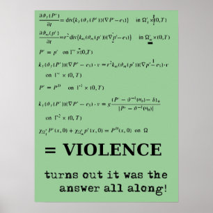 La Violencia Es La Respuesta Póster Divertido Impr