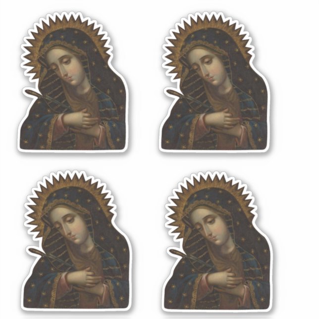 La Virgen de las Dolores establece el pegatina (Anverso)