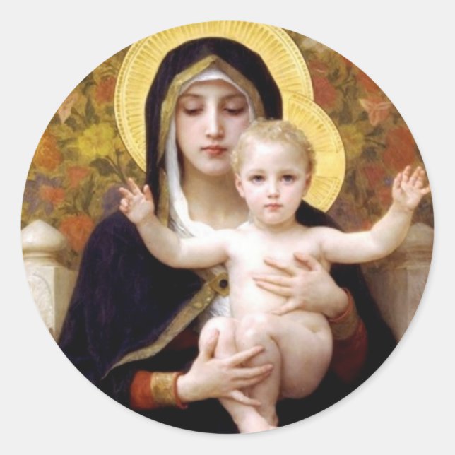 La Virgen de los Lilies - Pegatina de Navidad (Anverso)