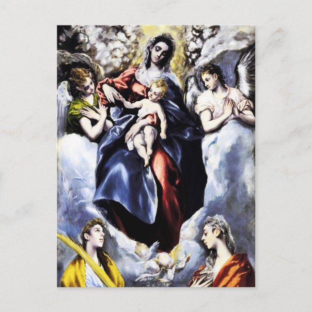 La Virgen y el Niño con la postal de San Martín (Anverso)