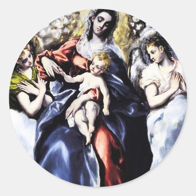 La Virgen y el Niño con Pegatinas de St. Martina (Anverso)