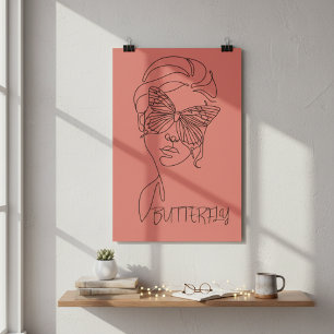 La voraz serenidad Wuzzy: mariposa y arte de línea