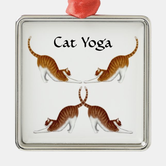 La yoga del gato presenta el ornamento (Frente)