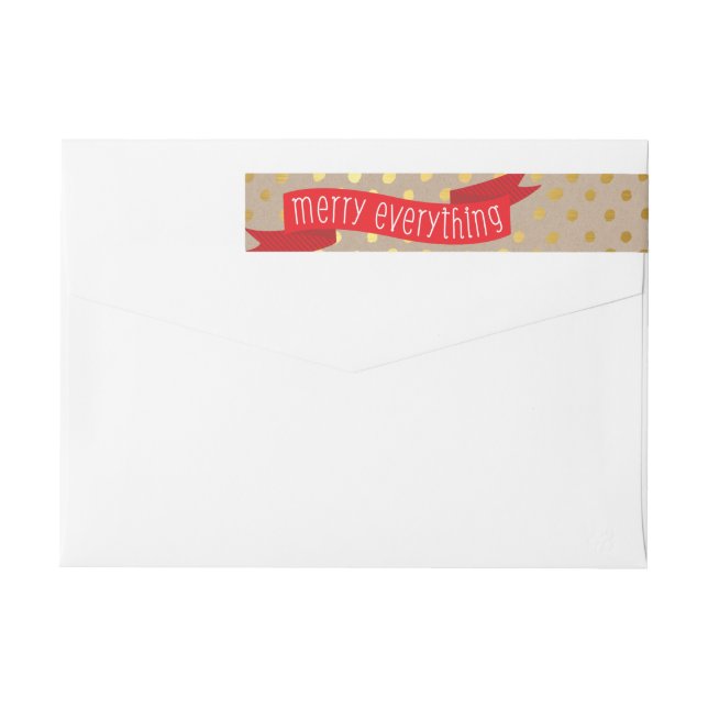 LABEL MODERNO lindo lugar de confeti manchas de or (Reverso)