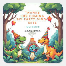 Labels Dinosaur Birthday Party Gracias Pegatinas
