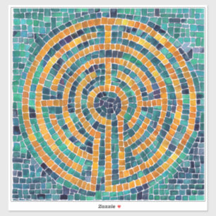 Laberinto II Pegatina de vinilo de 14"x14"
