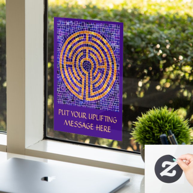 LABERINTO MOSAICO 8x11 Vinilo para Ventana +Texto  (Oficina)