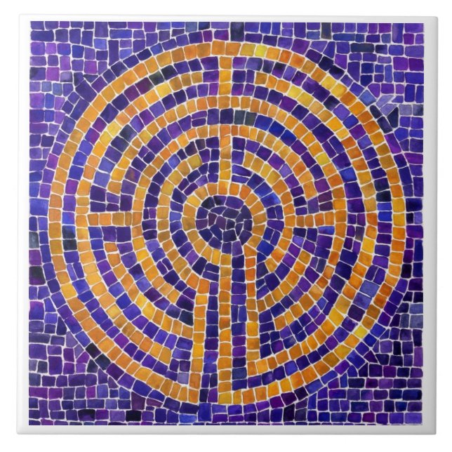 LABERINTO MOSAICO Baldosa Cerámica 6x6 - Blanco (Frente)