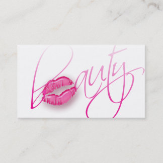 Labios brillantes del rosa de la tarjeta de visita