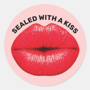 LABIOS CALIENTES ROJOS, SELLADOS CON PEGATINAS DE