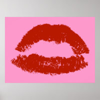 Labios de arte pop rojo