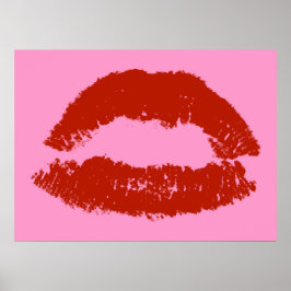 Labios de arte pop rojo