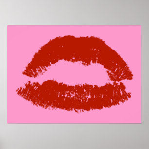 Labios de arte pop rojo