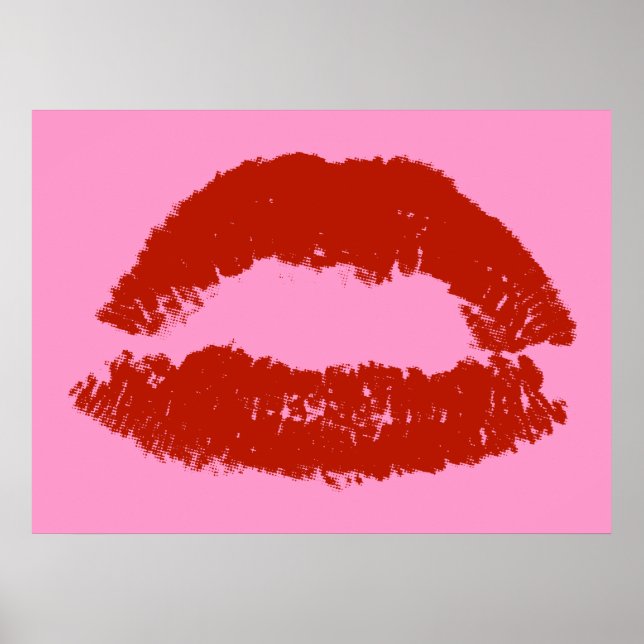 Labios de arte pop rojo (Frente)