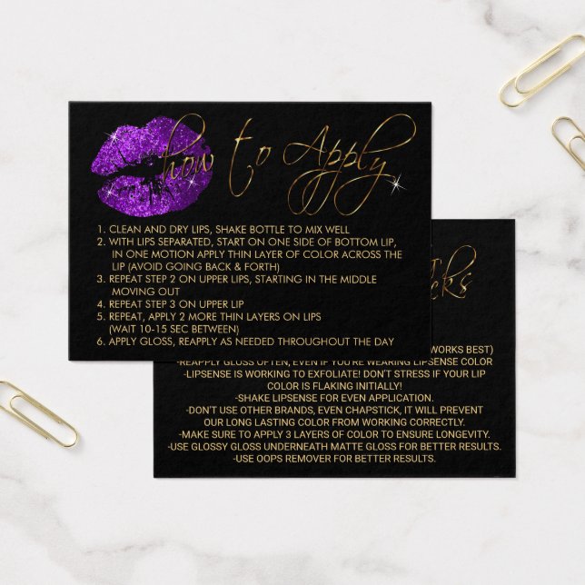 Labios de Purpurina morado - Cómo aplicar (Oficina)