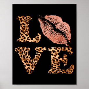 Labios Grandes Aman Letras de Impresión de Leopard