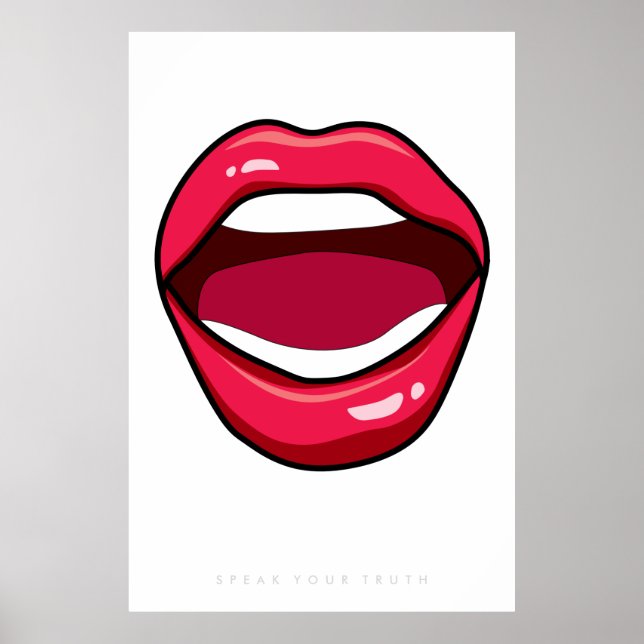 Labios grandes | Poster de arte pop retro de los a (Frente)
